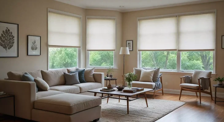 Rolety rzymskie w małym mieszkaniu — optyczne powiększanie przestrzeni